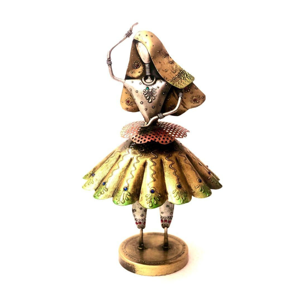 Dancing Doll In Navratri Style With Traditional Outfit Metal From Tamrapatra - Tamrapatra