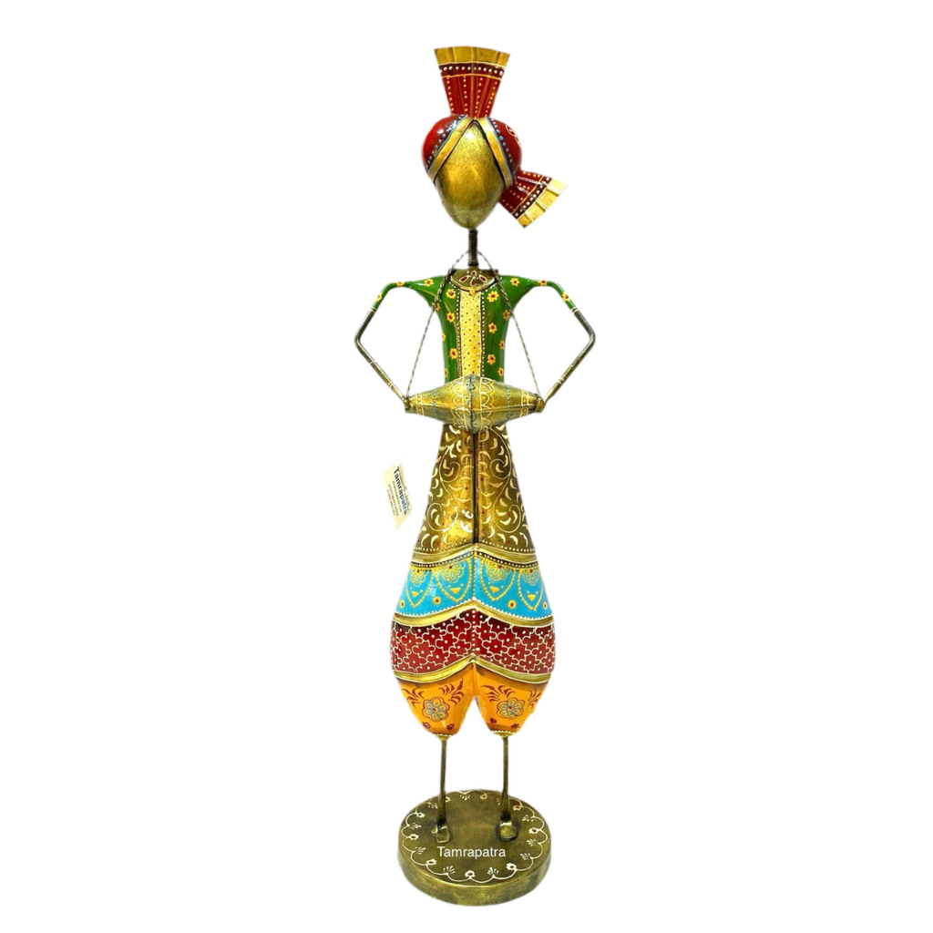 Outlandish Handcrafted Long Standing Musicians In Metal Collectibles Tamrapatra