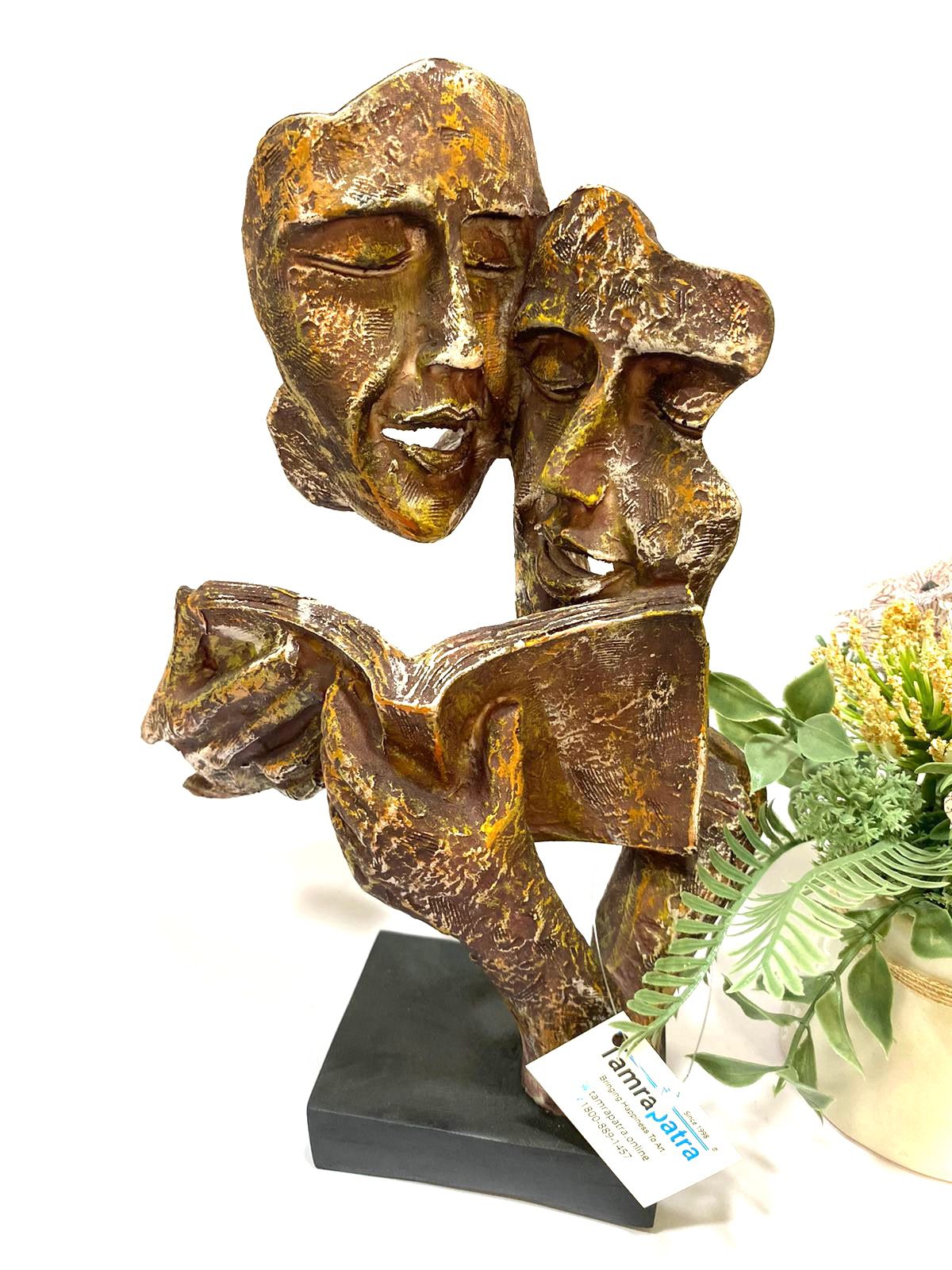 Couple Reading Book Lovers Theme Unique Artifacts Theme Statue By Tamrapatra
