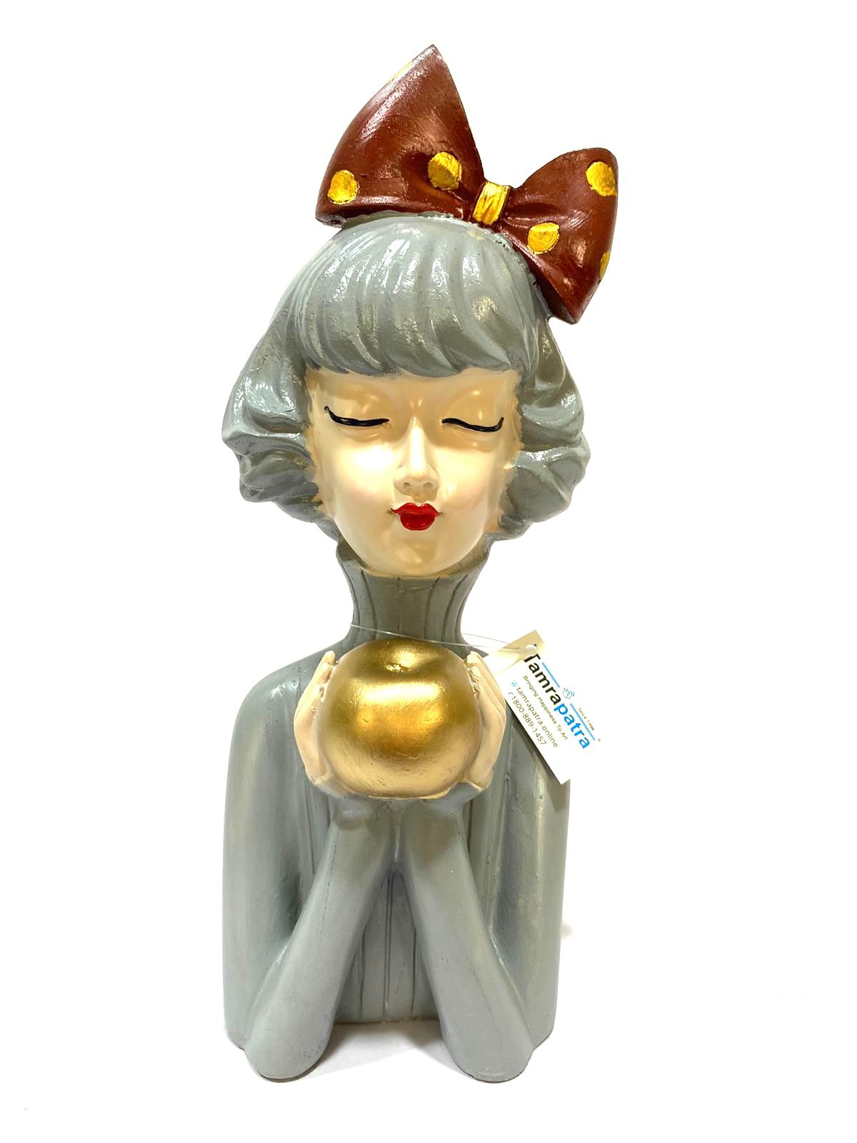 Cute Girl Holding Apple Exclusive Range Of Showpiece For Decor By Tamrapatra