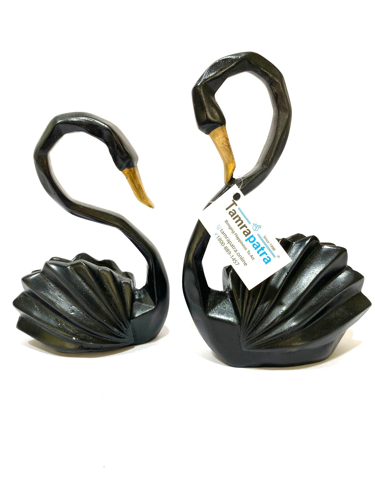 Swan Pair Geometrical Shape Modern Set Of 2 Birds Home Décor By Tamrapatra
