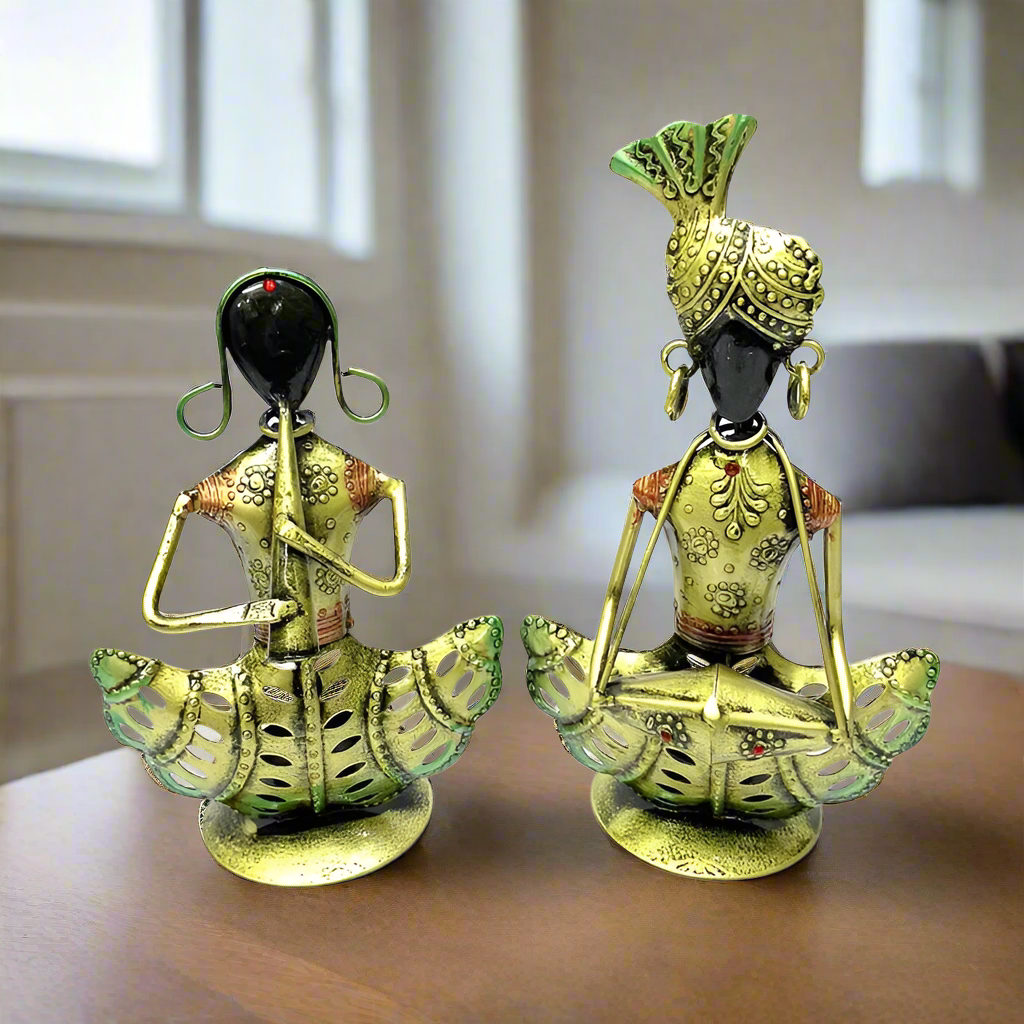 Musical Theme Based Metal Candle Holders Male Female Design By Tamrapatra