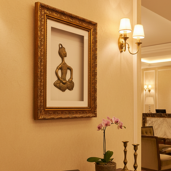 Brass Musicians With Golden Frame Wall Art Ideas Home Artware By Tamrapatra - Tamrapatra