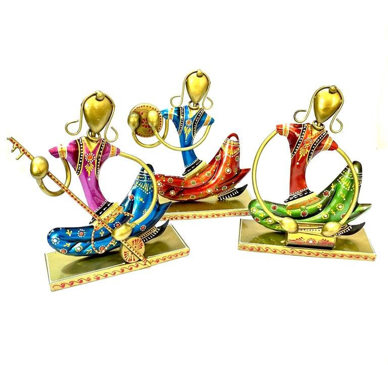 Musician Lady HandPainted Striking Colors Metal Novelty Exclusively At Tamrapatra - Tamrapatra