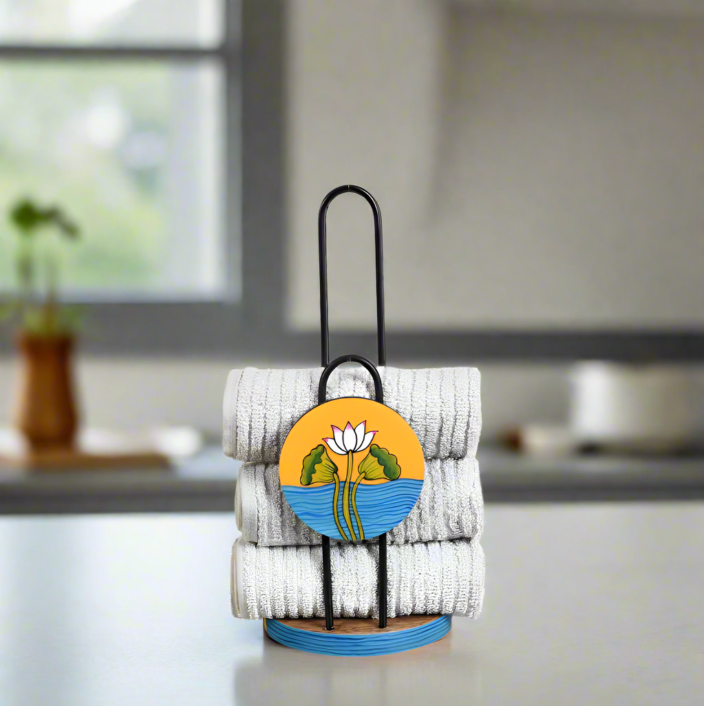 Napkin Tissue Holder Roll Design With Hand Painted Motif Creation By Tamrapatra