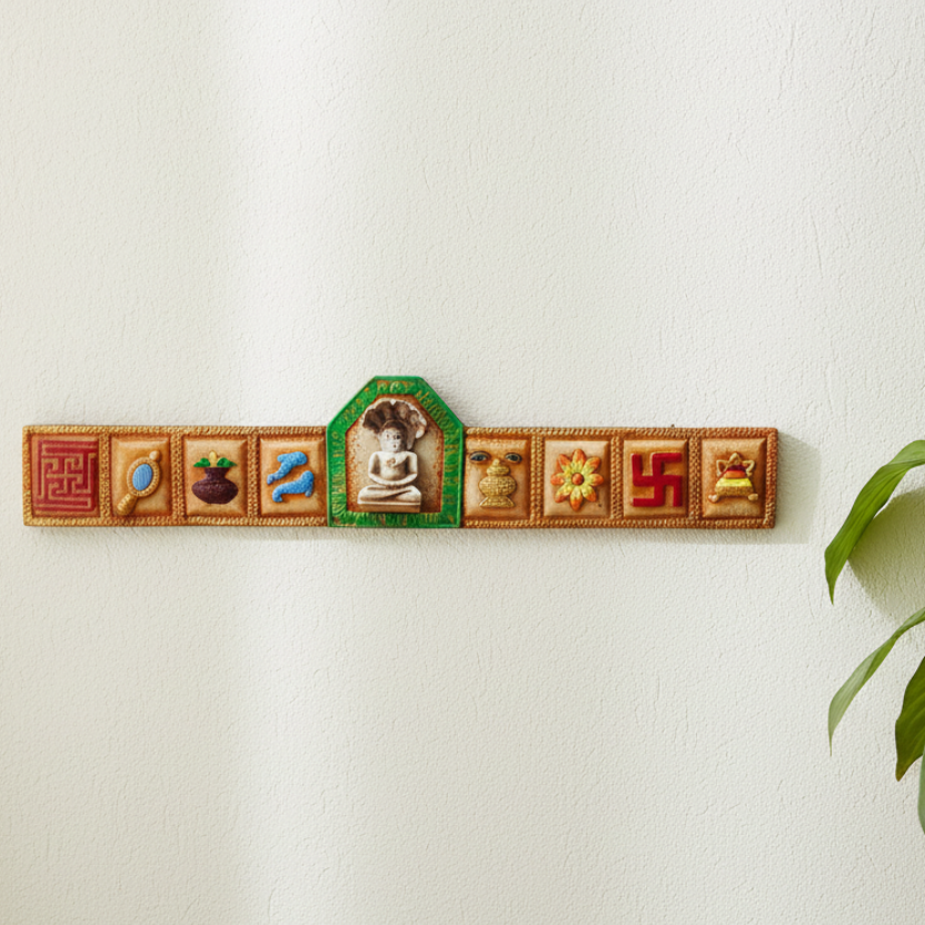 Mahavir Swami Navkar Mantra Resin Hanging Devotional Wall Art By Tamrapatra - Tamrapatra