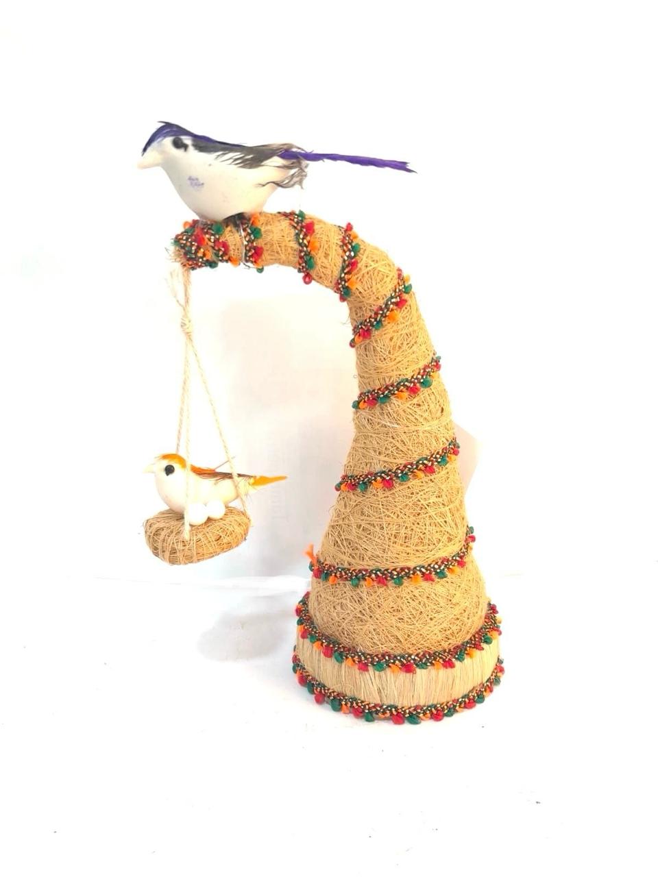 Bird Nest On Tree Unique Handcrafted Decoration Exclusive Tamrapatra