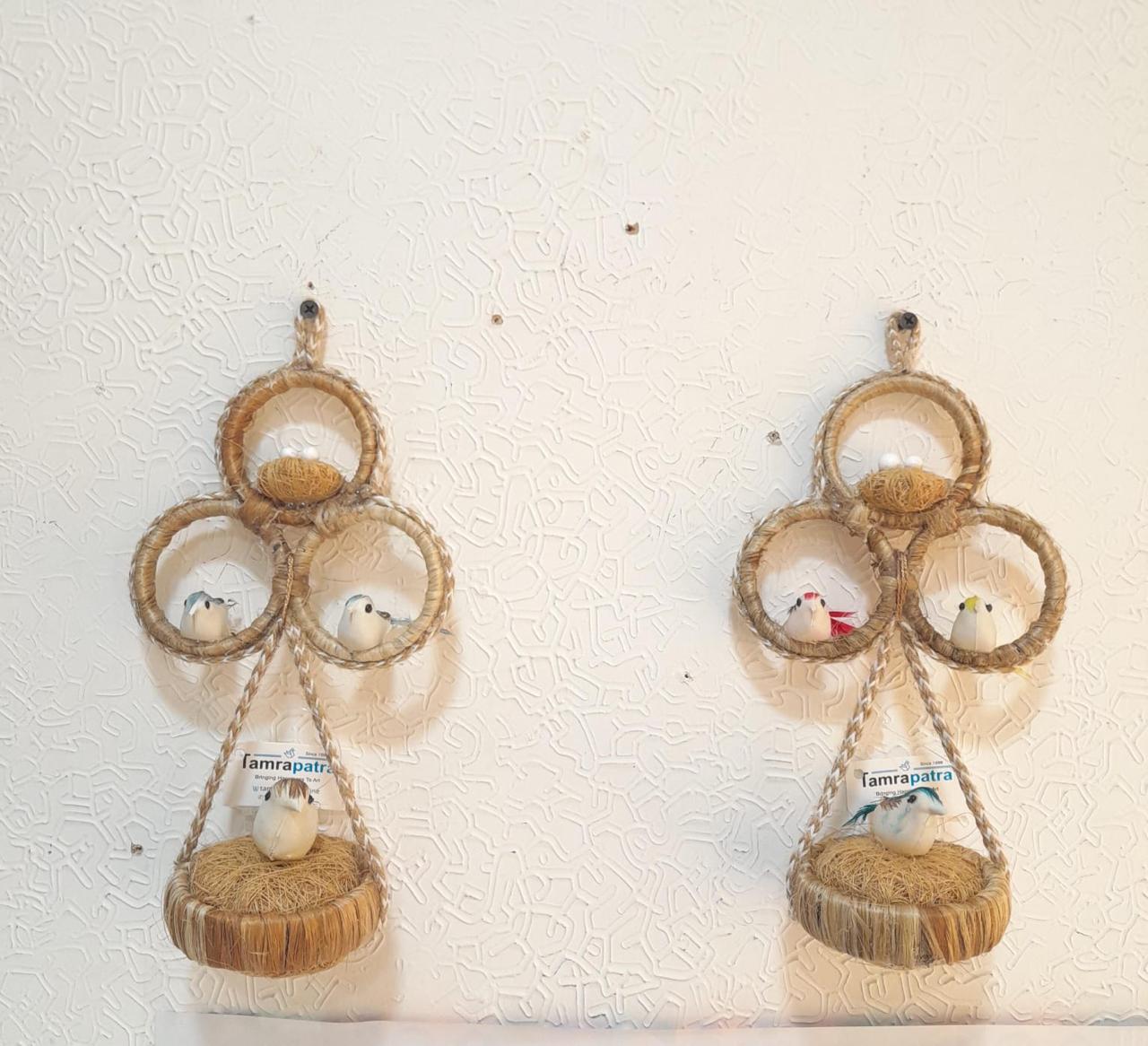 3 Ring Bird Nest Beautiful Handcrafted For Home Décor Garden From Tamrapatra