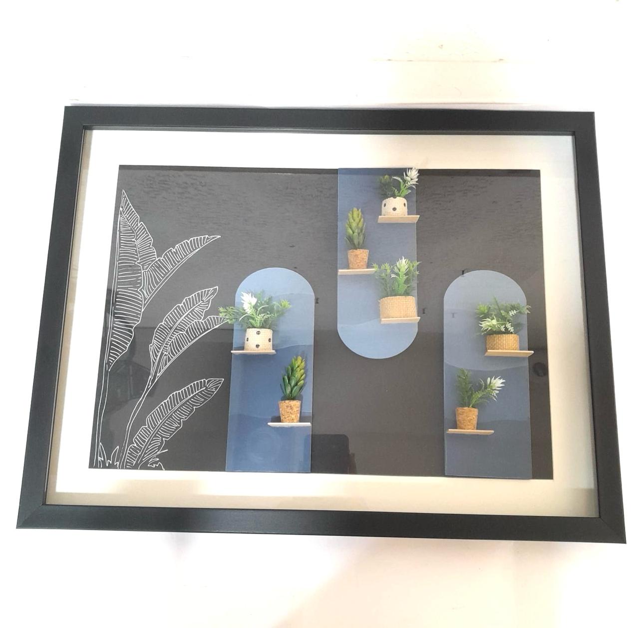 Wall Décor With Leaf Nature Based Theme Canvas MDF Hangings By Tamrapatra