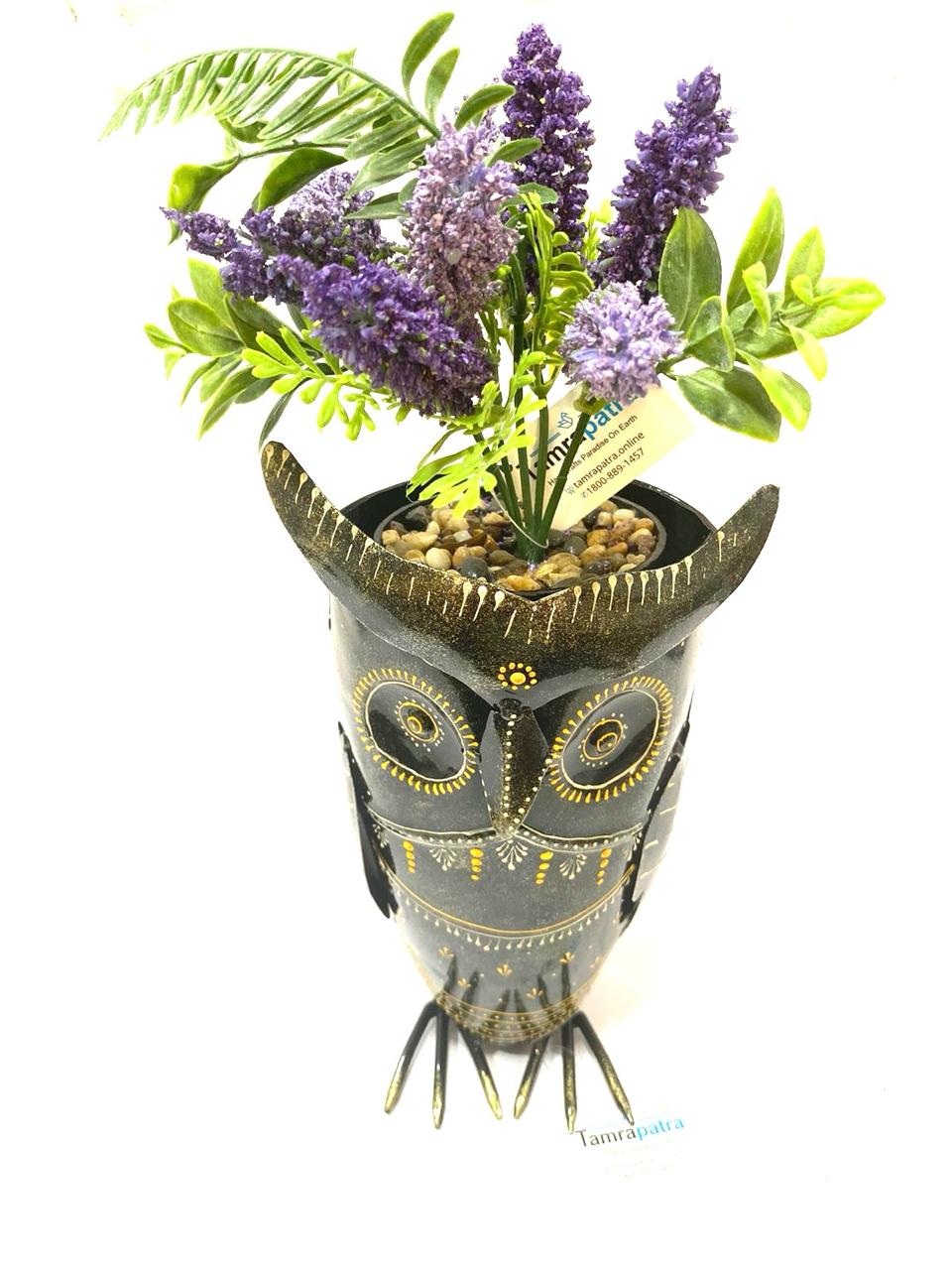 Owl Pen Flower Stand Hand Painted Metal Gifting Ideas Corporate By Tamrapatra