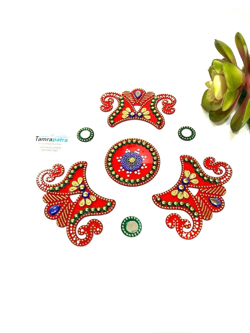 Rangoli Acrylic Design For Entrance Festival Decoration For Office Home Tamrapatra