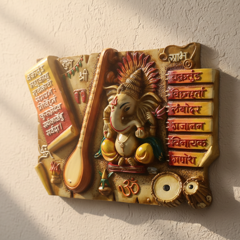 Popular Choice Resin Art Musical Theme With Ganesha Prayers By Tamrpatra - Tamrapatra