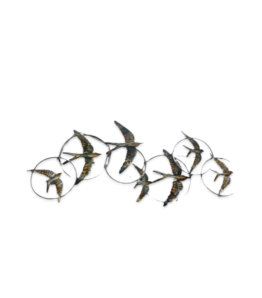 Birds In Rings Nature Wall Décor With LED Exclusively Designed By Tamrapatra