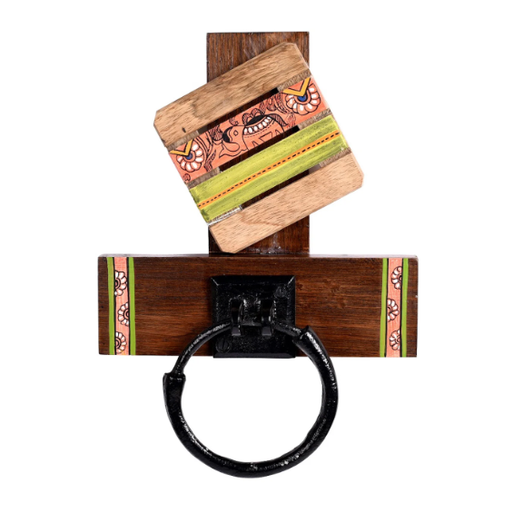 Towel Napkin Holder With Miniature Hand Painting Wooden Collection By Tamrapatra