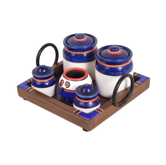 Salt & Pepper Shakers With Toothpick Stand & Pickle Organizer From Tamrapatra