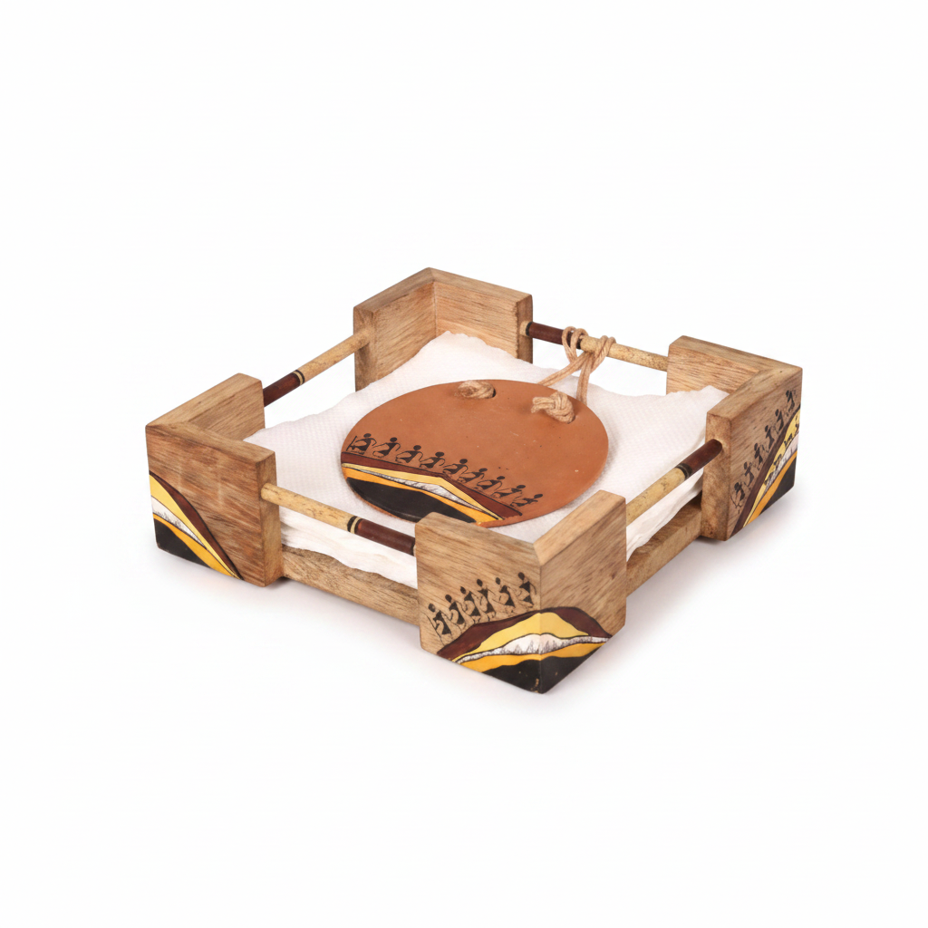 Wooden Carving Napkin Tissue Holder Tableware Kitchen Utilities Tamrapatra - Tamrapatra