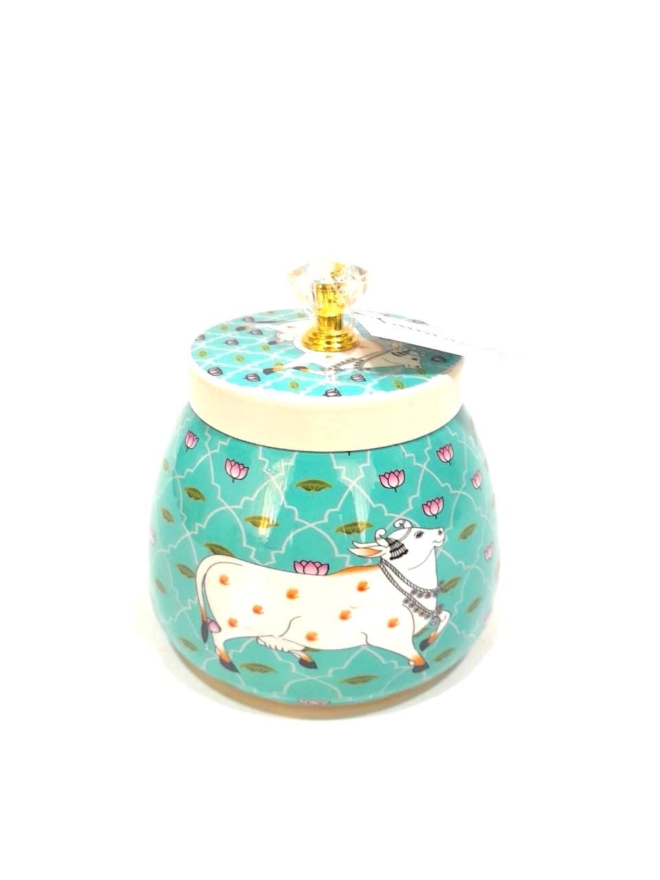 Storage Jars In Various Designs With Attractive Handle Metal Art By Tamrapatra