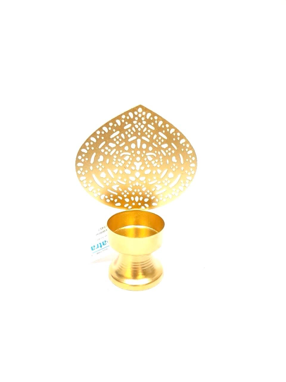 Floral Shadow Diya Tea Light Holder Metal Collection Exclusively From Tamrapatra