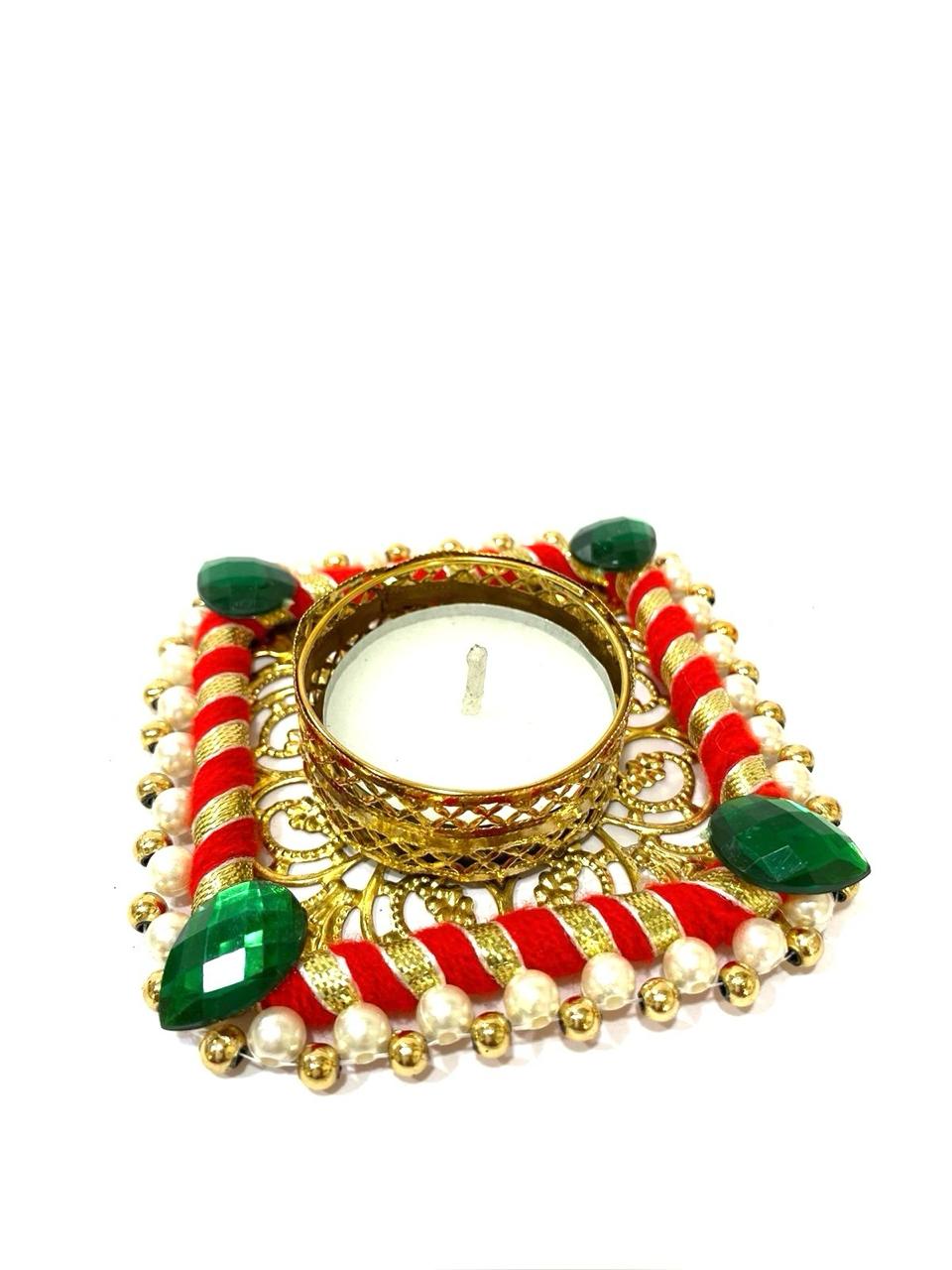 Tea Light Holders in Various Design Pooja Return Gift Ideas Handmade Tamrapatra