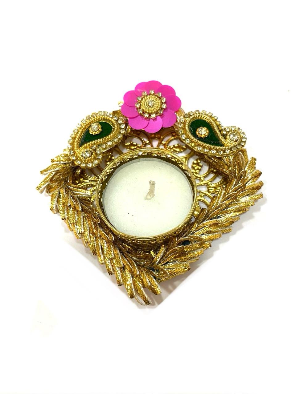Tea Light Holders in Various Design Pooja Return Gift Ideas Handmade Tamrapatra