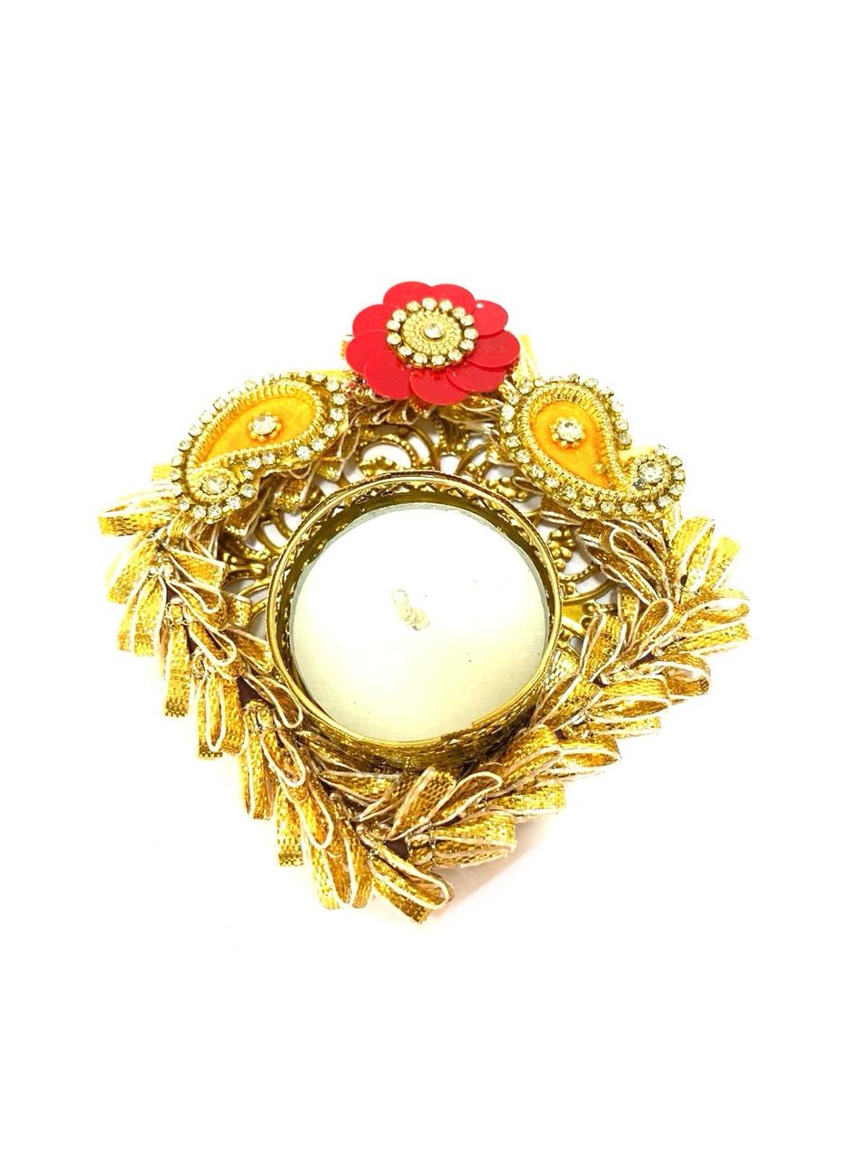 Tea Light Holders in Various Design Pooja Return Gift Ideas Handmade Tamrapatra