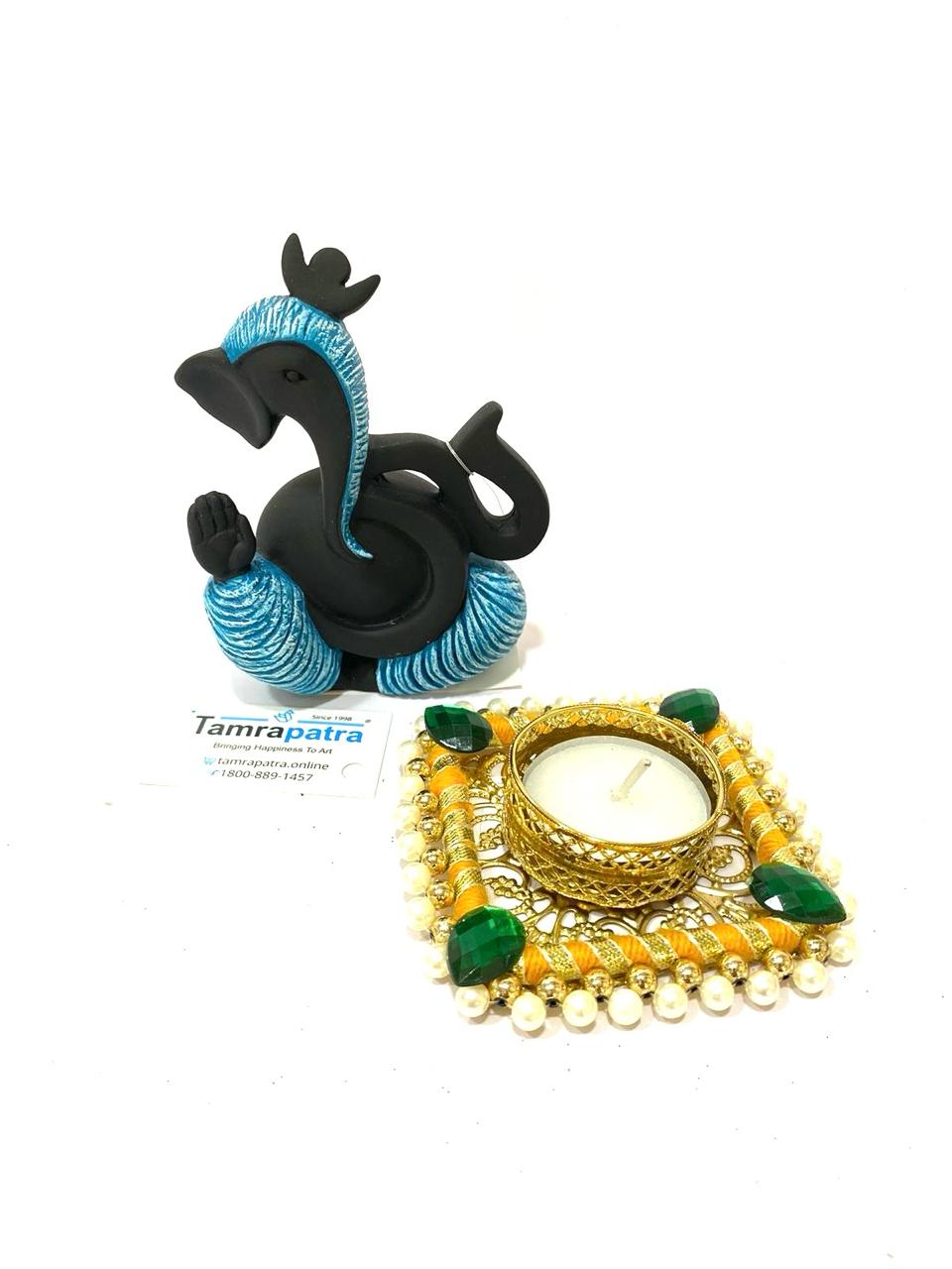 Tea Light Holders in Various Design Pooja Return Gift Ideas Handmade Tamrapatra