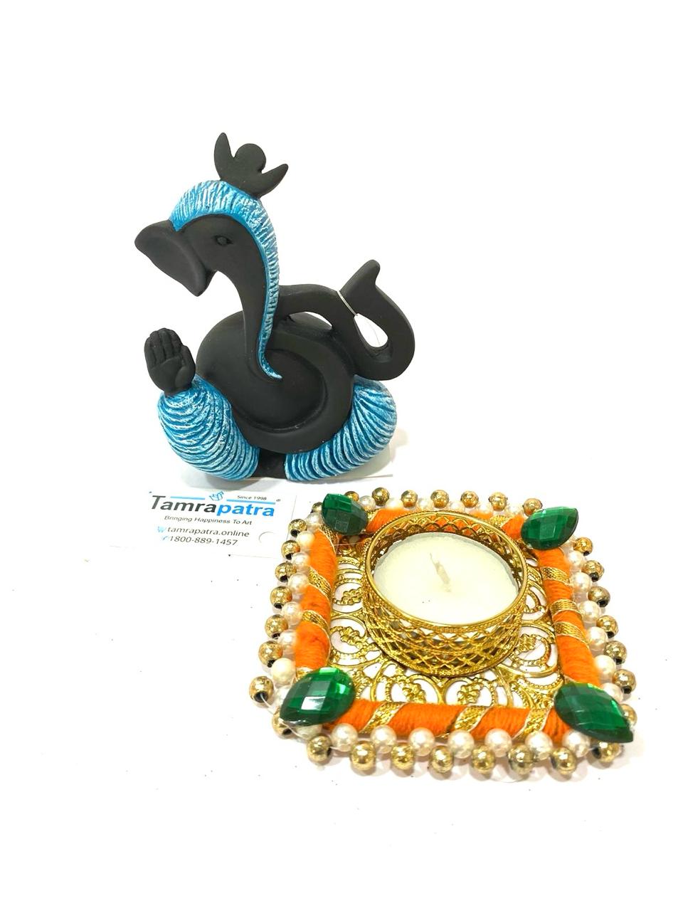 Tea Light Holders in Various Design Pooja Return Gift Ideas Handmade Tamrapatra