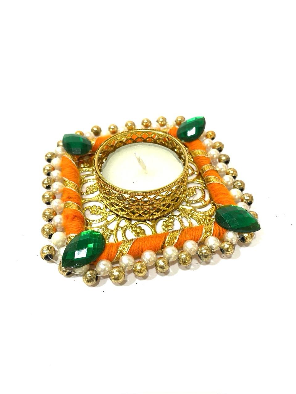 Tea Light Holders in Various Design Pooja Return Gift Ideas Handmade Tamrapatra
