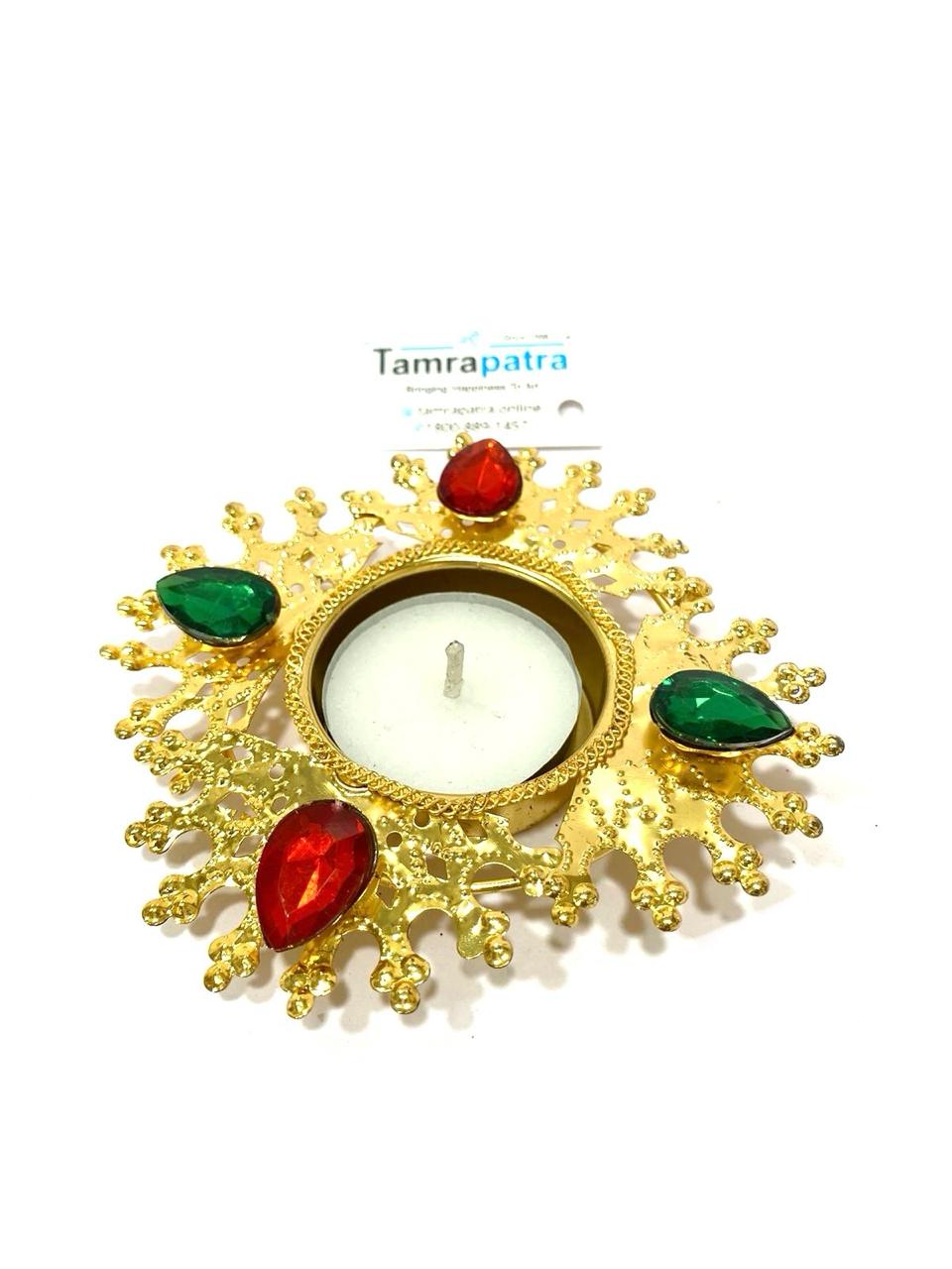 Tea Light Holders in Various Design Pooja Return Gift Ideas Handmade Tamrapatra