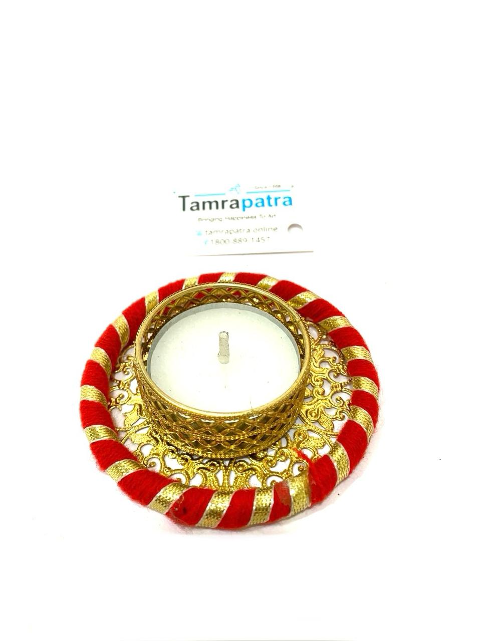 Tea Light Holders in Various Design Pooja Return Gift Ideas Handmade Tamrapatra