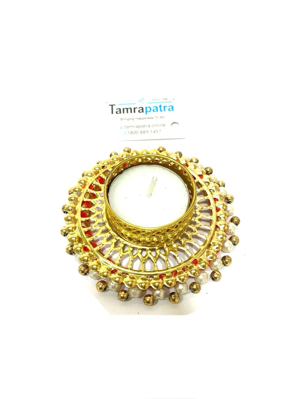 Tea Light Holders in Various Design Pooja Return Gift Ideas Handmade Tamrapatra