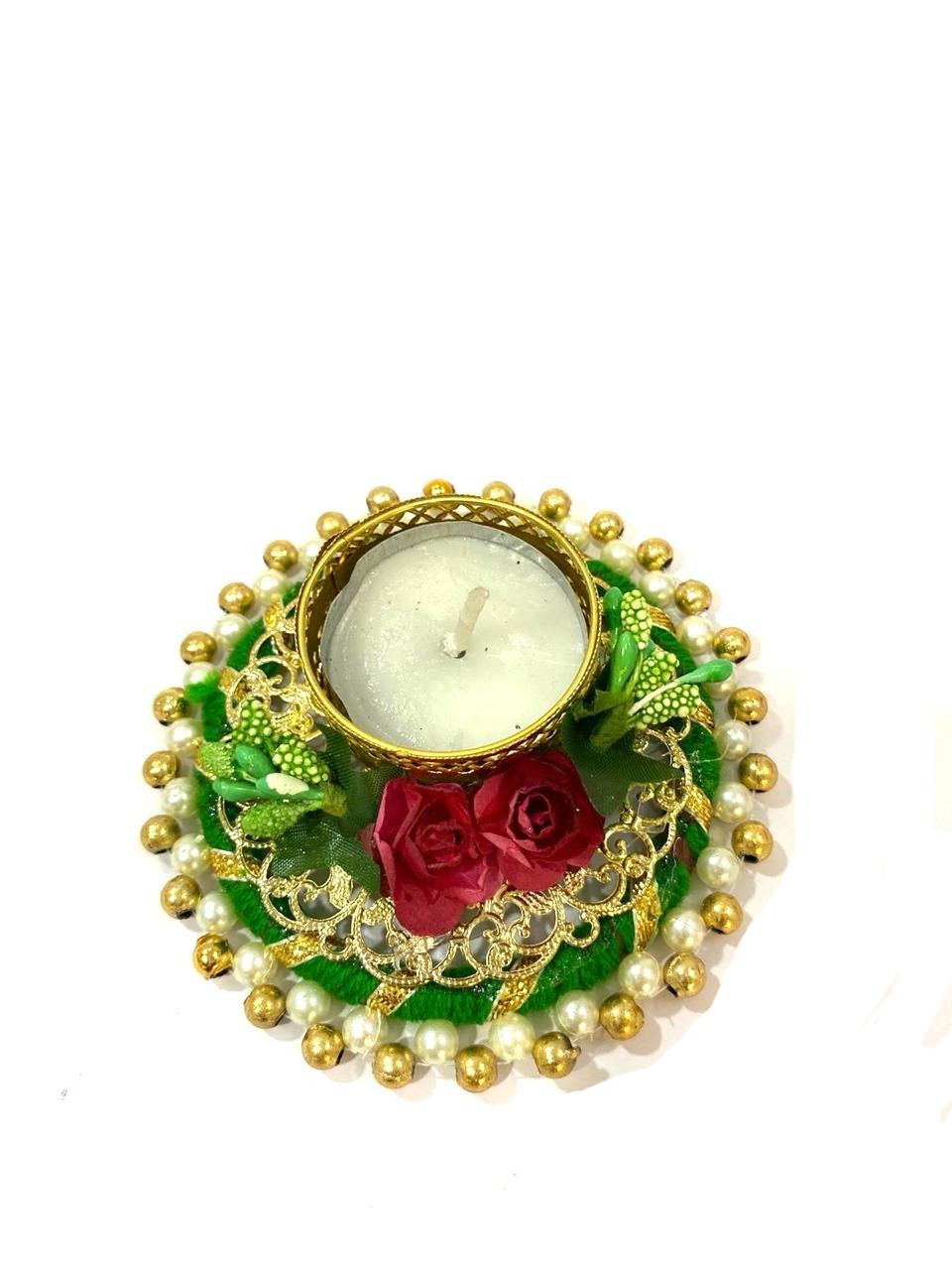 Tea Light Holders in Various Design Pooja Return Gift Ideas Handmade Tamrapatra