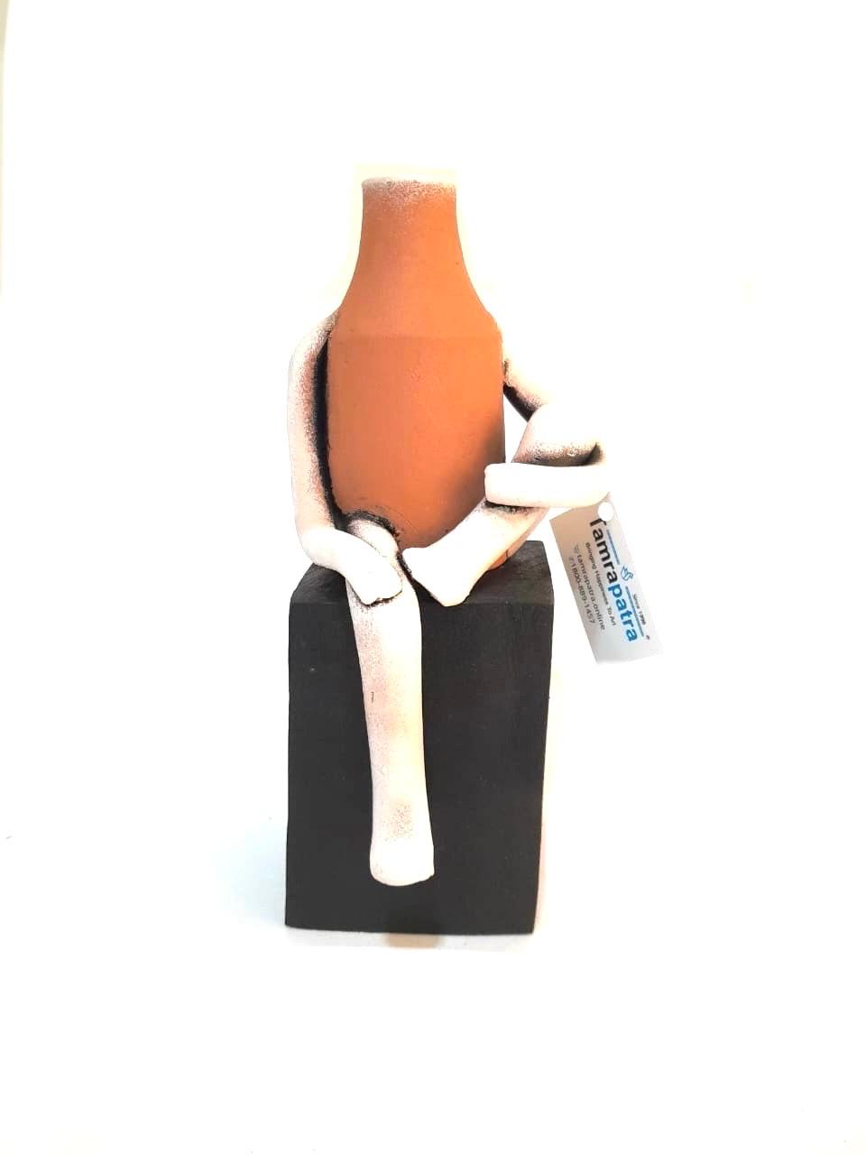 Men On Brick Handcrafted Terracotta Artefacts Exclusive Collection By Tamrapatra