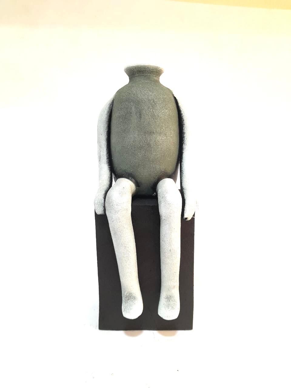 Men On Brick Handcrafted Terracotta Artefacts Exclusive Collection By Tamrapatra