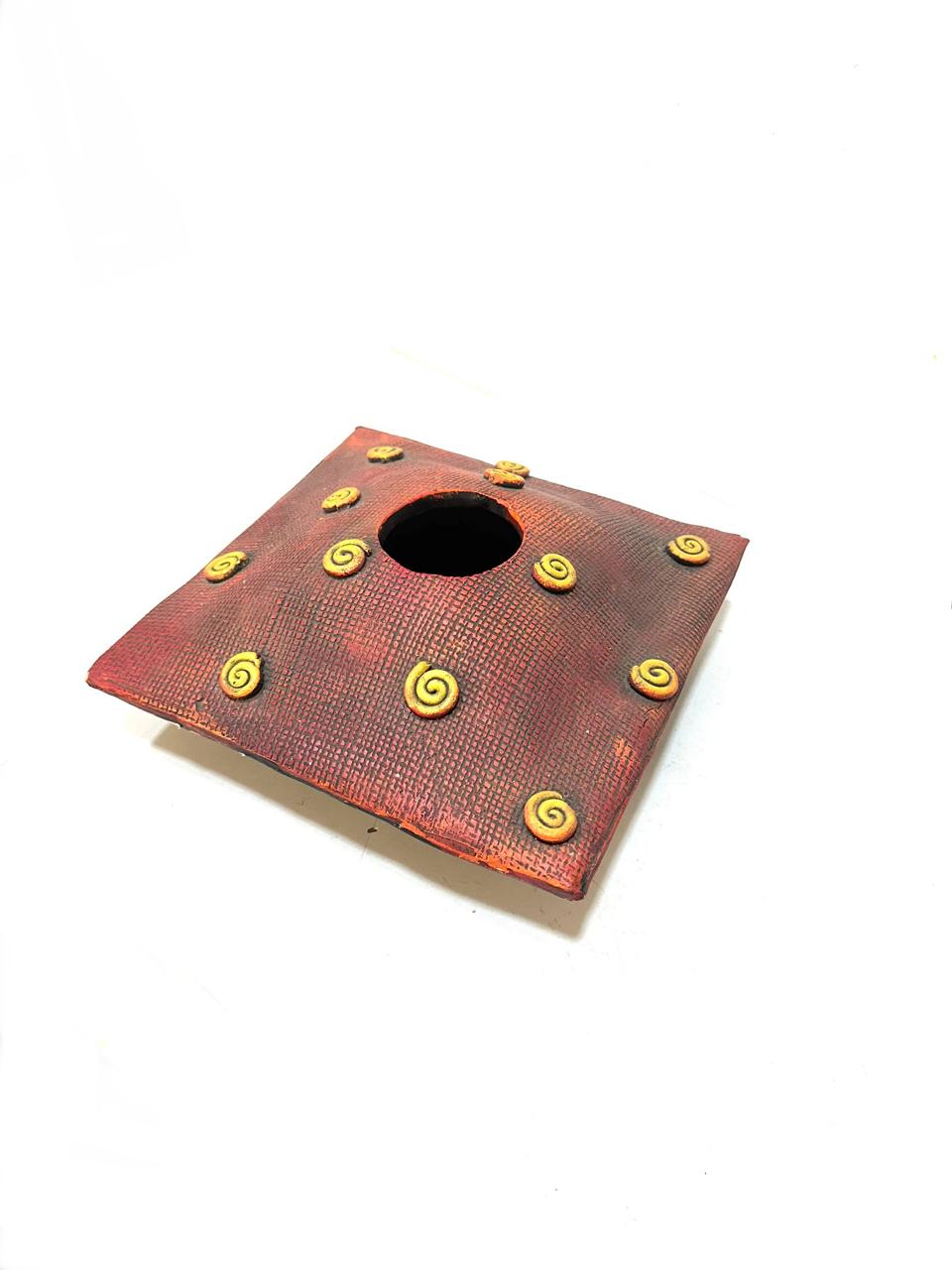 Terracotta Urli Square Pots For Decoration Console Dinning Table Decor Tamrapatra