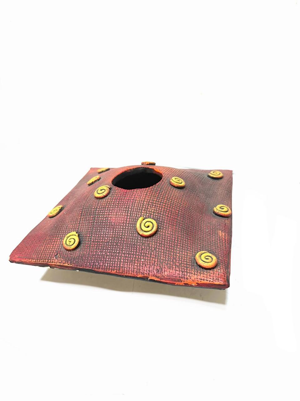 Terracotta Urli Square Pots For Decoration Console Dinning Table Decor Tamrapatra