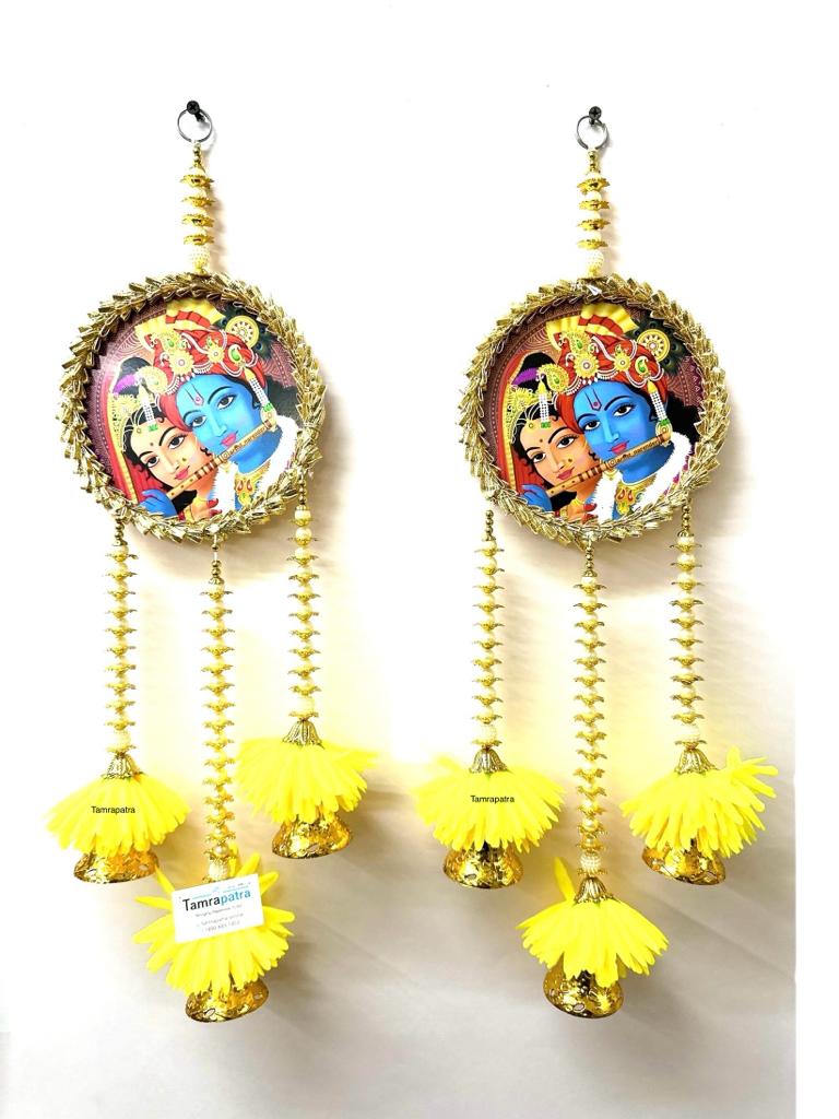 Radha Krishna Hangings Set Of 2 Traditional Handicrafts Souvenir By Tamrapatra