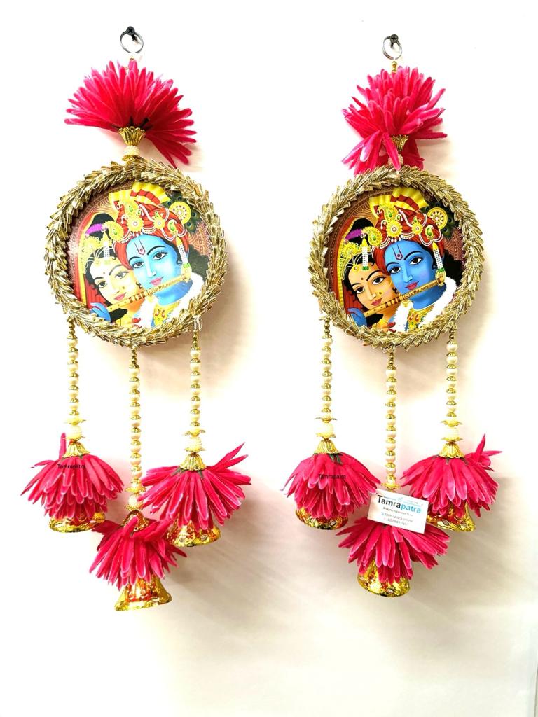 Radha Krishna Hangings Set Of 2 Traditional Handicrafts Souvenir By Tamrapatra