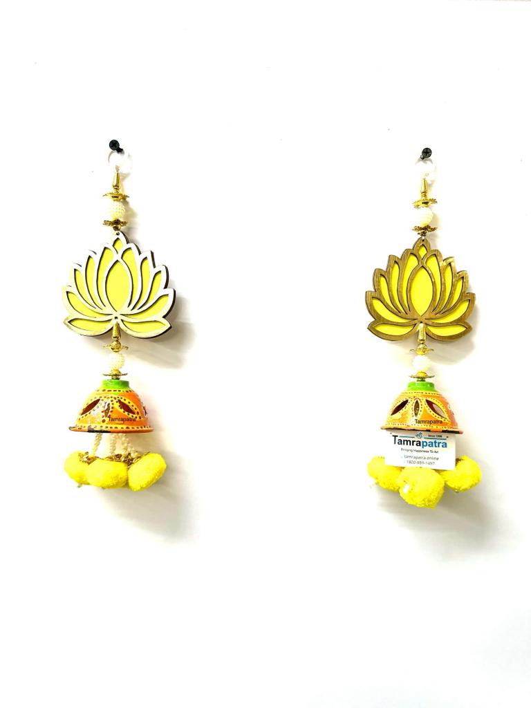 Lotus Hangings Traditional Hangings Handmade Indian Crafts Set Of 2 Tamrapatra