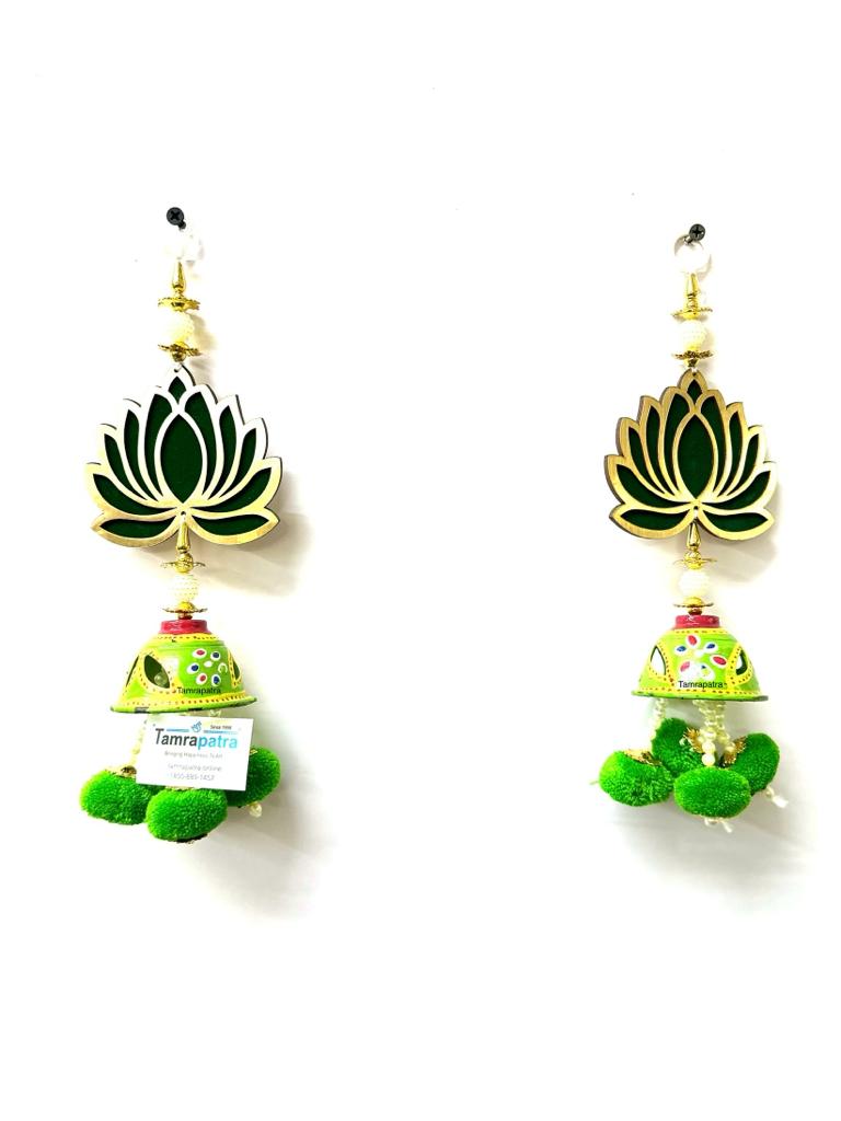 Lotus Hangings Traditional Hangings Handmade Indian Crafts Set Of 2 Tamrapatra