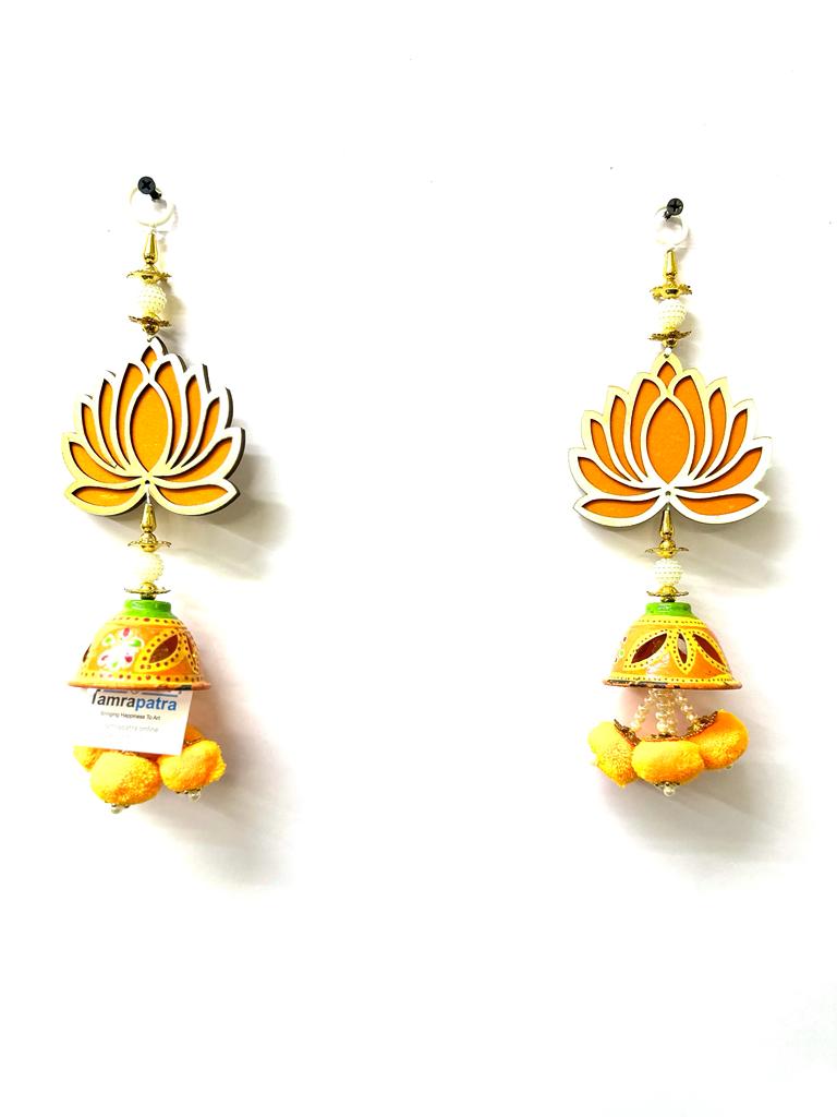 Lotus Hangings Traditional Hangings Handmade Indian Crafts Set Of 2 Tamrapatra