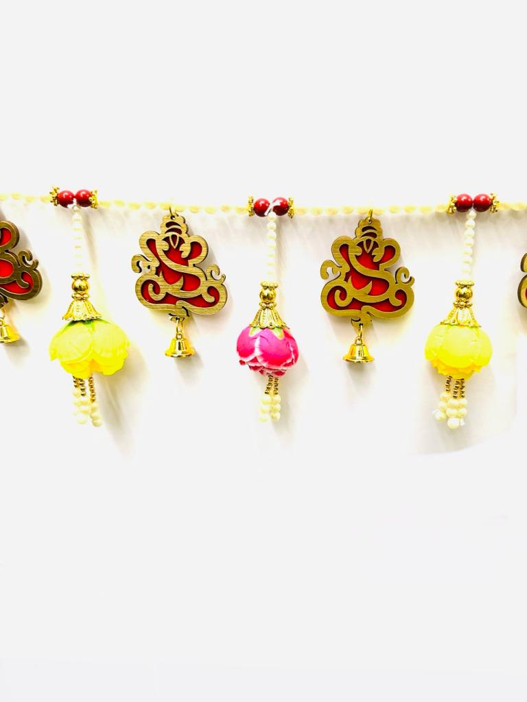 Ganesha & Floral Toran Hanging Home Decor Souvenir Gifts Festival Tamrapatra