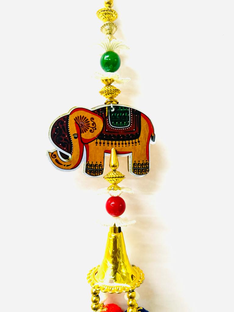 Elephant Hangings With Ethnic Design Set Of 2 Artifacts Handcrafted By Tamrapatra