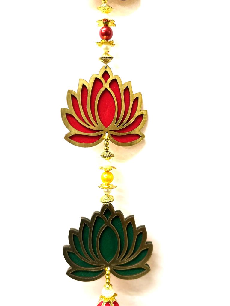 Lotus Door Décor Hangings Multicolor Traditional Creations Set of 2 Tamrapatra