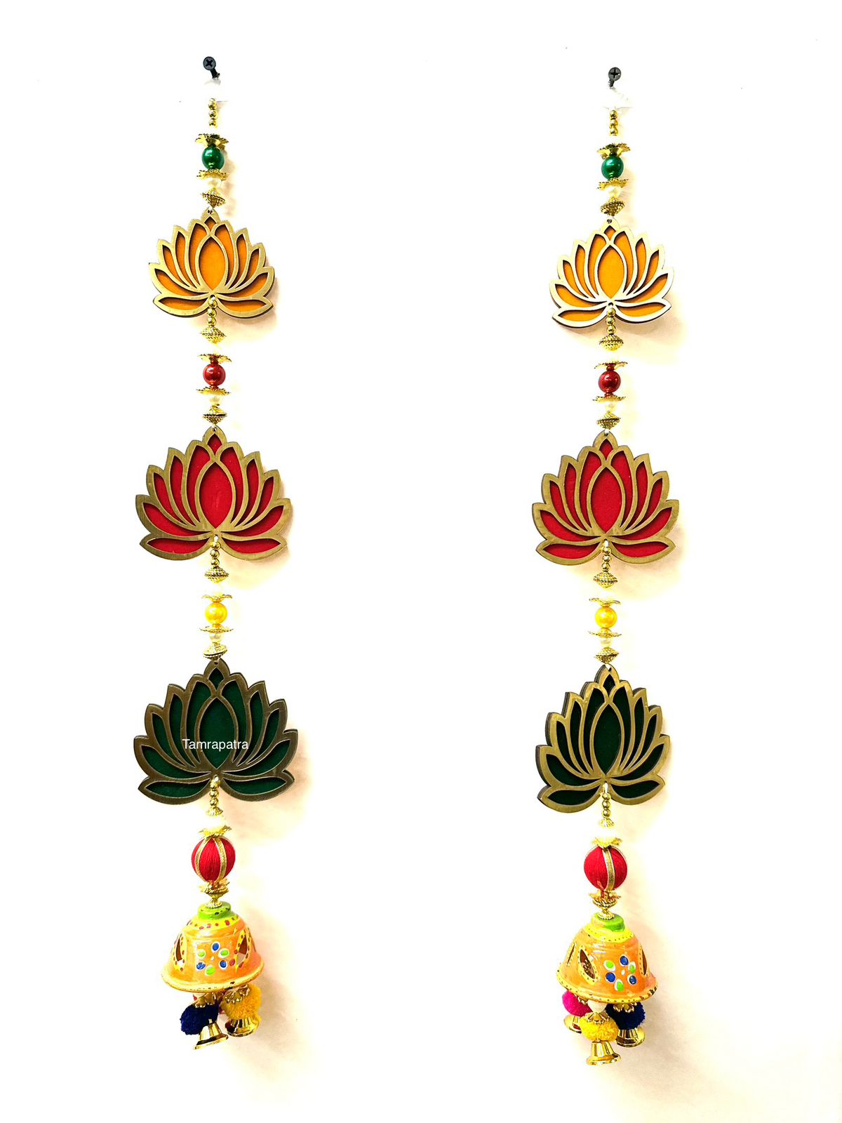 Lotus Door Décor Hangings Multicolor Traditional Creations Set of 2 Tamrapatra