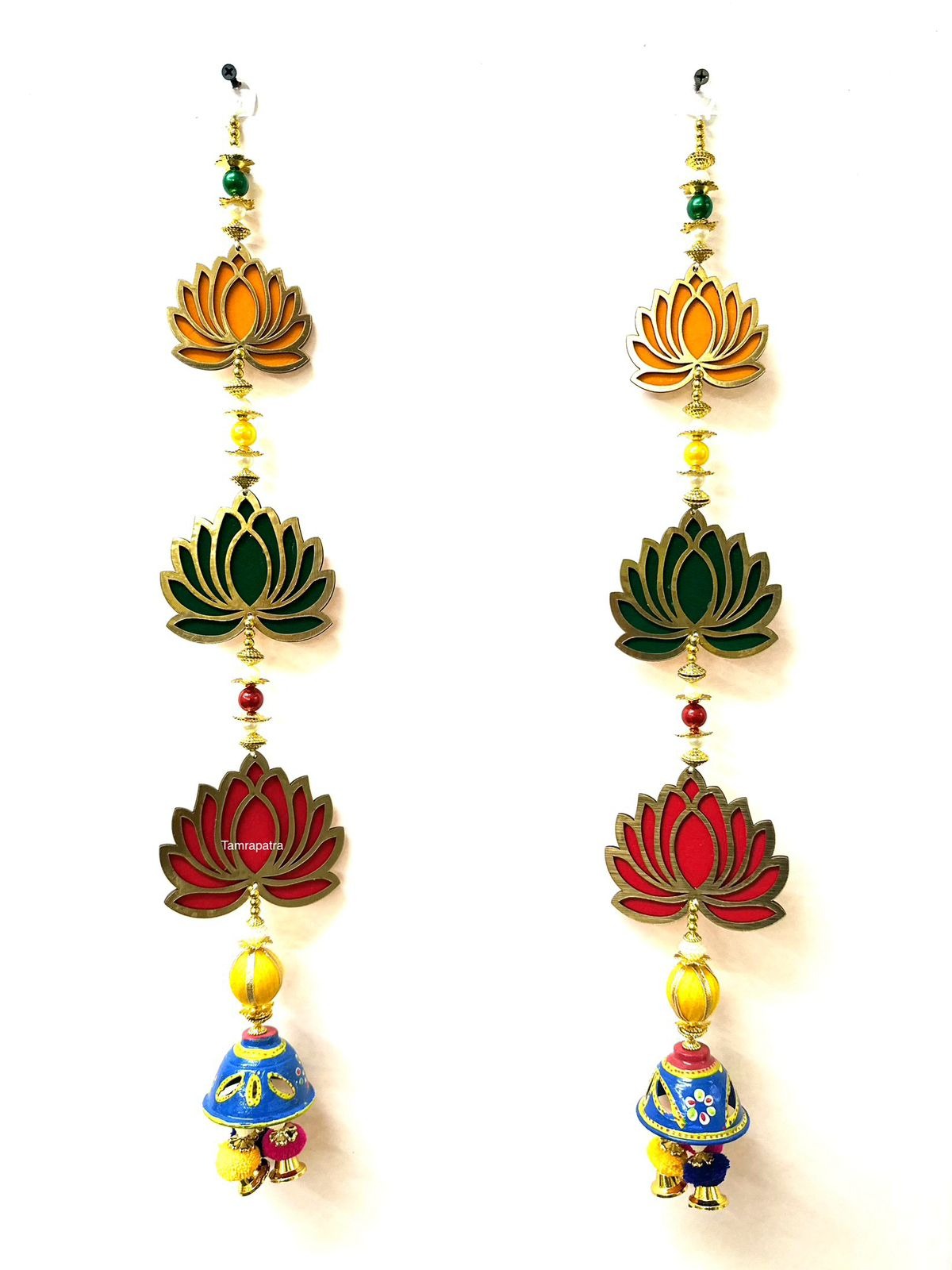 Lotus Door Décor Hangings Multicolor Traditional Creations Set of 2 Tamrapatra