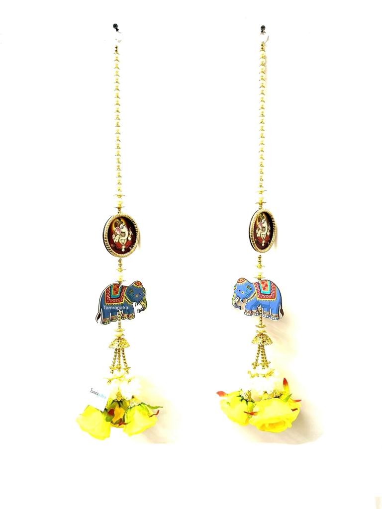 Elephant Ganesh Hangings With Ganesh Floral Traditional Hangings By Tamrapatra