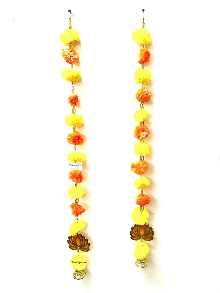 Floral Traditional Hangings With Lotus For Homes Office Décor Set of 2 Tamrapatra