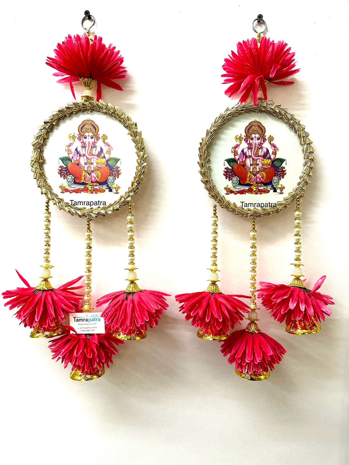 Ganesh Circle Hangings Floral Exclusive Gifts Décor With Bells From Tamrapatra