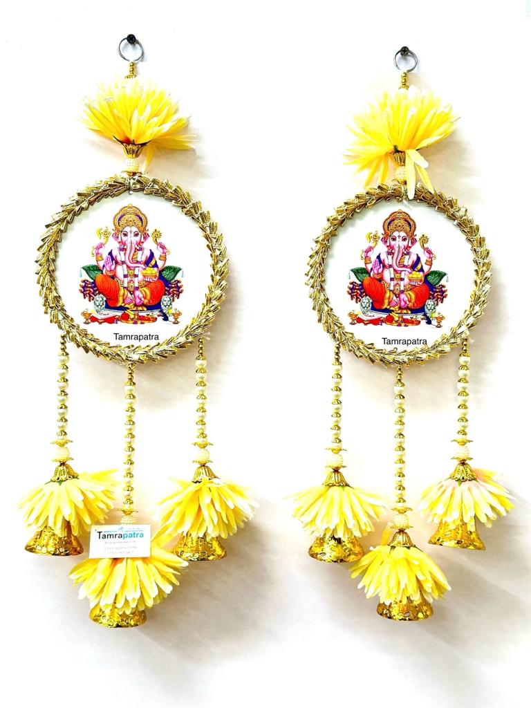 Ganesh Circle Hangings Floral Exclusive Gifts Décor With Bells From Tamrapatra